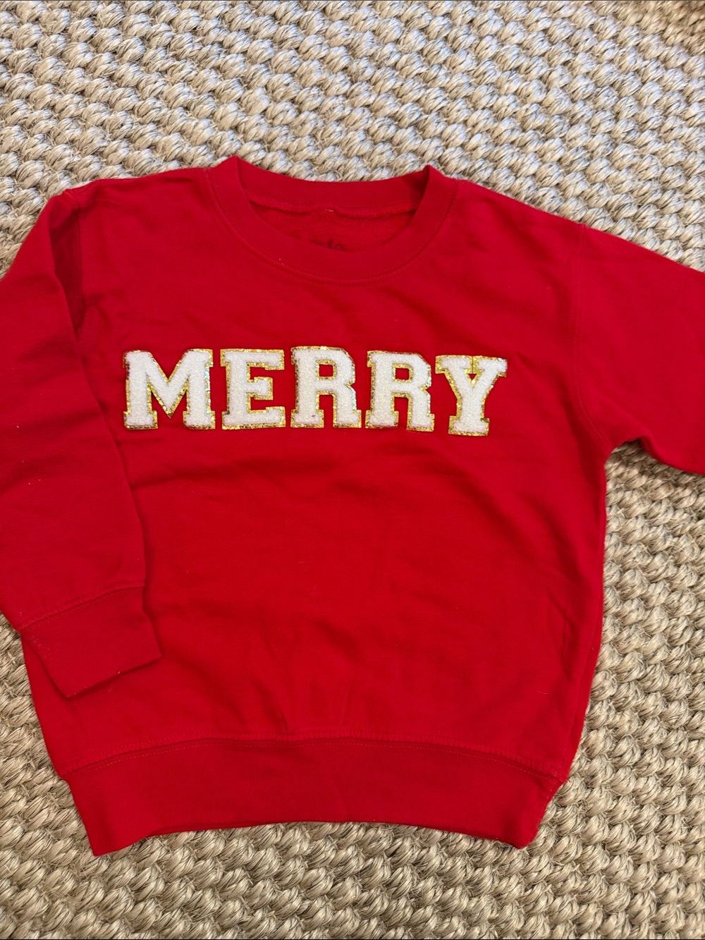 Kids Merry Graphic Sweatshirt - Red 4T
